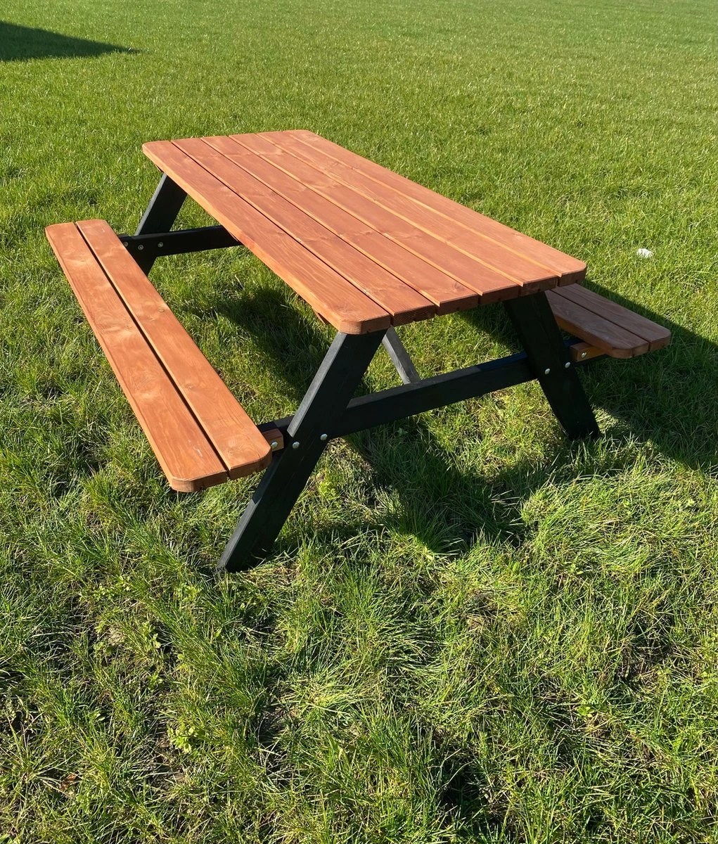 Goedkopepicknicktafels.nl | Zwart Bruine XL Picknicktafel Bruno | Tuintafel 6 Persoons | Bruin Zwart Gespoten Gedroogd Grenen Hout! 10 Goedkopepicknicktafels.nl | Zwart Bruine XL Picknicktafel Bruno | Tuintafel 6 Persoons | Bruin Zwart Gespoten Gedroogd Grenen Hout! - Afbeelding 8