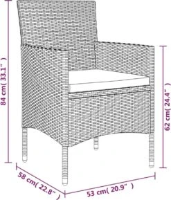 VidaXL 7-delige Tuinset Met Kussens Grijs En Zwart -Meubel Verkoop 1024x1200