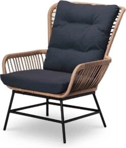 BUITEN Living Dex Wicker Loungestoel Tuin | Wicker + Aluminium | Bamboe Antraciet -Meubel Verkoop 1025x1200 2