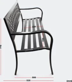 Tuinbank - Marijke -Tuinbankje - Tuinbank Metaal - Tuinbank Hout - Weersbestendig - 126 X 53 X 77 Cm 13 Tuinbank - Marijke -Tuinbankje - Tuinbank Metaal - Tuinbank Hout - Weersbestendig - 126 X 53 X 77 Cm -Meubel Verkoop 1045x1200