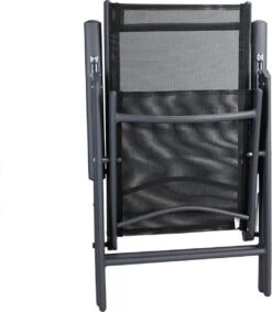 Tuinset 4 + 1 Klapstoelen Tuintafel – Aluminium 80x80cm - Grijs -Meubel Verkoop 1049x1200 1