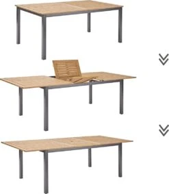 NATERIAL - Uitschuifbare Tuintafel ORIS - Uitschuifbare Tafel Voor 6 Tot 8 Personen - 180-240x100 Cm - Aluminium - Hout Eucalyptus 13 NATERIAL - Uitschuifbare Tuintafel ORIS - Uitschuifbare Tafel Voor 6 Tot 8 Personen - 180-240x100 Cm - Aluminium - Hout Eucalyptus -Meubel Verkoop 1049x1200