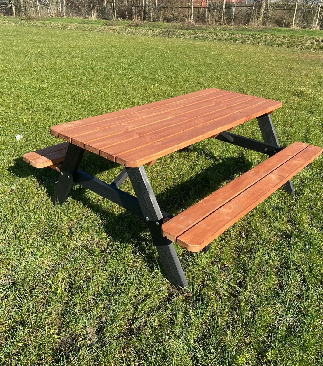 Goedkopepicknicktafels.nl | Zwart Bruine XL Picknicktafel Bruno | Tuintafel 6 Persoons | Bruin Zwart Gespoten Gedroogd Grenen Hout! 8 Goedkopepicknicktafels.nl | Zwart Bruine XL Picknicktafel Bruno | Tuintafel 6 Persoons | Bruin Zwart Gespoten Gedroogd Grenen Hout! - Afbeelding 6