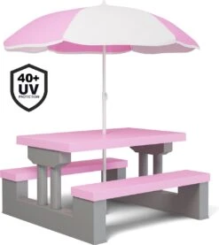 Spielwerk Kinder Tuinset – Incl. Parasol UV-bescherming - Roze Grijs -Meubel Verkoop 1069x1200 4