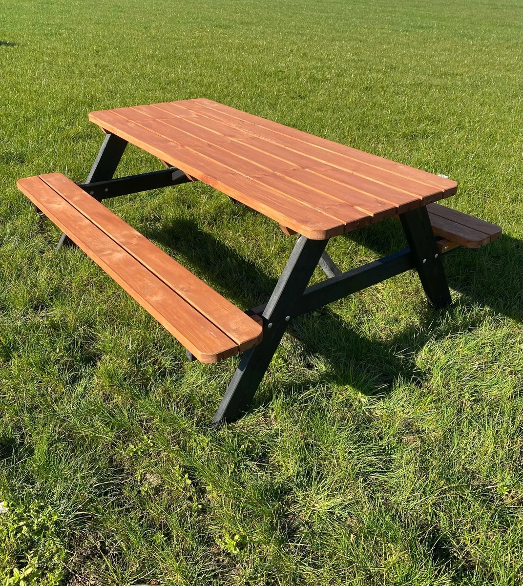 Goedkopepicknicktafels.nl | Zwart Bruine XL Picknicktafel Bruno | Tuintafel 6 Persoons | Bruin Zwart Gespoten Gedroogd Grenen Hout! 11 Goedkopepicknicktafels.nl | Zwart Bruine XL Picknicktafel Bruno | Tuintafel 6 Persoons | Bruin Zwart Gespoten Gedroogd Grenen Hout! - Afbeelding 9