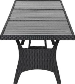 Casaria Polyrattan Tuintafel - WPC Tafelblad 190x90x74 Cm – Zwart -Meubel Verkoop 1074x1200 1