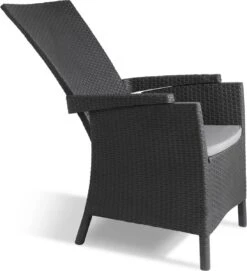 Allibert Vermont Verstelbare Tuinstoel - 64x68x107cm - Grafiet -Meubel Verkoop 1095x1200
