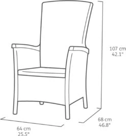 Allibert Vermont Verstelbare Tuinstoel - 64x68x107cm - Grafiet -Meubel Verkoop 1111x1200