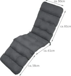 Beautissu Deckchair Kussen 200x50x8 Cm - Ligstoelkussen Antraciet - Matraskussen Voor Hangmatten En Tuin-/terrasstoelen - Flair DC -Meubel Verkoop 1112x1200