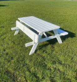Goedkopepicknicktafels.nl | Witte XL Picknicktafel | Tuintafel 6 Persoons | Wit Gespoten Gedroogd Grenen Hout! -Meubel Verkoop 1125x1200 1