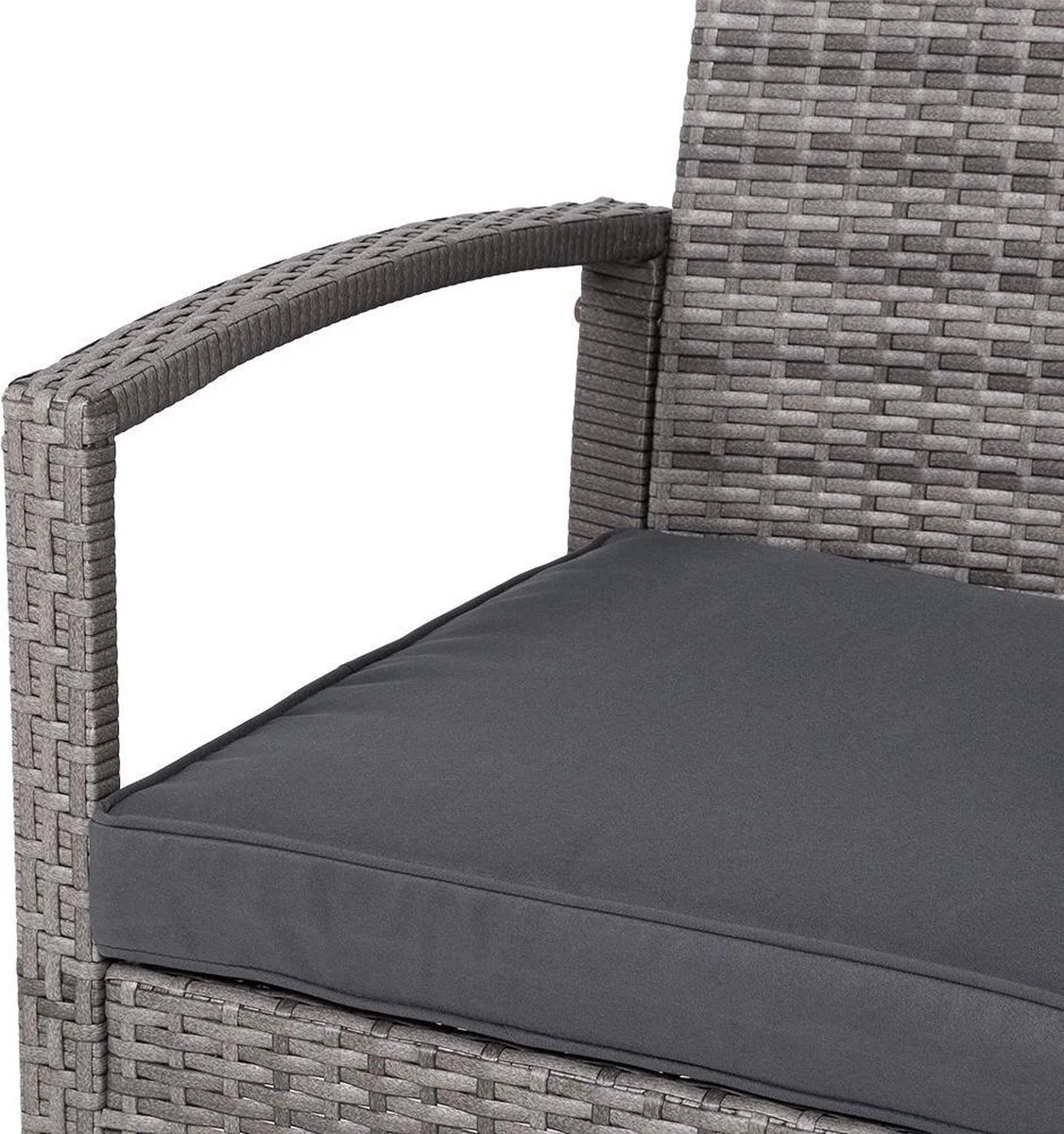 Casaria Polyrattan Loungeset – 2 Stoelen 1 Bank 1 Tafel - Antraciet 12 Casaria Polyrattan Loungeset – 2 Stoelen 1 Bank 1 Tafel - Antraciet - Afbeelding 10
