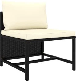 VidaXL 4-delige Loungeset Met Kussens Poly Rattan Zwart -Meubel Verkoop 1126x1200