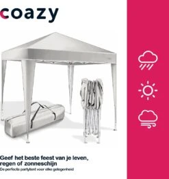 Coazy Waterdichte Partytent 3x3 Meter Opvouwbaar - Paviljoen - Easy Up - Pop-up Tent Met Haringen, Touw En Anti Slip Poten - Waterdicht - Partytenten Weerbestendig -Meubel Verkoop 1131x1200 4