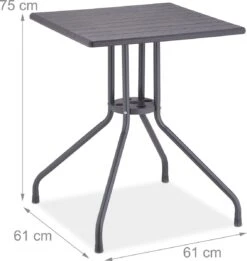Relaxdays Tuintafel Vierkant - Buitentafel - Kleine Eettafel Tuin - Balkontafel Kunststof -Meubel Verkoop 1134x1200 2