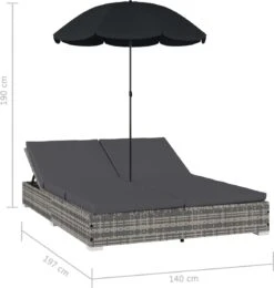 Prolenta Premium - Loungebed Met Parasol Poly Rattan Grijs -Meubel Verkoop 1139x1200 2