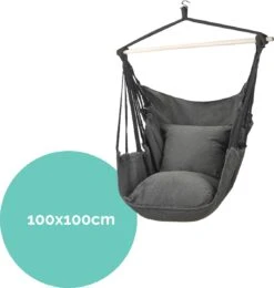 Hangmat Stoel - Hangstoel Voor Binnen Of Buiten - Incl. 2 Kussens - Zwart/Grijs Antraciet -Meubel Verkoop 1141x1200 1