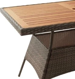 Teamson Home 5-Delig Diningset - Tuinset - Tuinmeubelen - Tafel En 4 Stoelen - Voor Maximaal 4 Personen - Massief Houten Tafelblad - Bruin - 244 X 132 X 84 (cm) -Meubel Verkoop 1145x1200 2