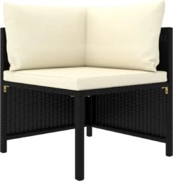 VidaXL 4-delige Loungeset Met Kussens Poly Rattan Zwart -Meubel Verkoop 1148x1200