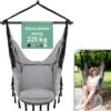Vita5 XXL Hangstoel | Binnen&Buiten Hangnest | Incl. 2 Kussens En Boekenvak | Volwassenen&Kinderen | Hangmatstoel Tot 225kg | Grijs -Meubel Verkoop 1153x1200