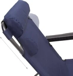 Relaxdays Ligstoel Inklapbaar - Ligbed Met Hoofdsteun - Strandstoel Verstelbaar - Camping - Donkerblauwe -Meubel Verkoop 1162x1200
