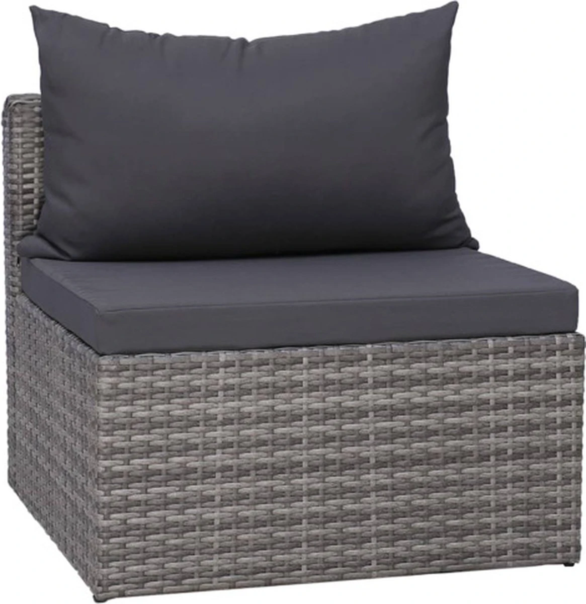 VidaXL 3-delige Loungeset Met Kussens Poly Rattan Grijs 8 VidaXL 3-delige Loungeset Met Kussens Poly Rattan Grijs - Afbeelding 6