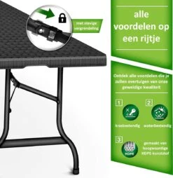 Sens Design Tuintafel Kunststof - Campingtafel Inklapbaar - Rotan-Look -Meubel Verkoop 1165x1200 2