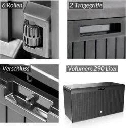 Prosperplast Opbergbox Met Deksel – Waterdicht Wielen 290 L -Antraciet -Meubel Verkoop 1182x1200 2