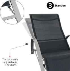 MaxxGarden Ligbed Set - 2 Stuks Zwart - Met Tafel - Sun Loungers - Loungebed -Meubel Verkoop 1191x1200 1