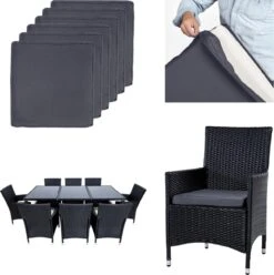 Tectake - Tuinmeubelset - 8 Persoons - Zwart 15 Tectake - Tuinmeubelset - 8 Persoons - Zwart -Meubel Verkoop 1194x1200 5