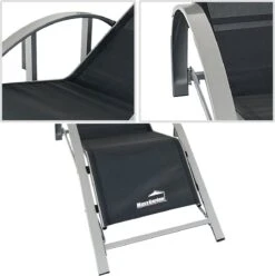 MaxxGarden Ligbed Set - 2 Stuks Zwart - Met Tafel - Sun Loungers - Loungebed -Meubel Verkoop 1195x1200
