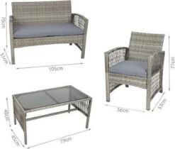 Merkloos Tuin Loungeset Grijs / Bruin - Lounge Set Tuin - Relax Bank - Lounge Bank Tuin - Tuinbank - Loungebank - Tuinset/ Loungebank - Tuinset - Tuinstoel - Loungeset - Rattan Tuinmeubilair - Poly Rotan Tuinmeubelen - Grijs / Bruin -Meubel Verkoop 1200x1018 1