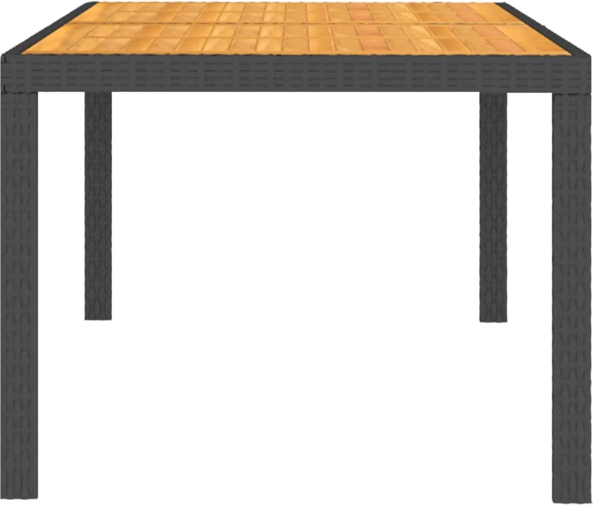 VidaXL Tuintafel 150x90x75 Cm Poly Rattan En Acaciahout Zwart 3 VidaXL Tuintafel 150x90x75 Cm Poly Rattan En Acaciahout Zwart