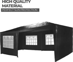 MaxxGarden Partytent - Paviljoen - 3x6m - Incl. Zijwanden - Waterdicht - Zwart -Meubel Verkoop 1200x1026 4