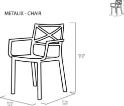 Keter Metalix Tuinstoelen - 4 Stuks - 53,3x60,2x81,3 Cm - Zwart -Meubel Verkoop 1200x1027