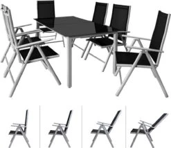 Casaria Alumunium Tuinset Bern - 6 Stoelen + 1 Tafel – Zilver -Meubel Verkoop 1200x1039 1
