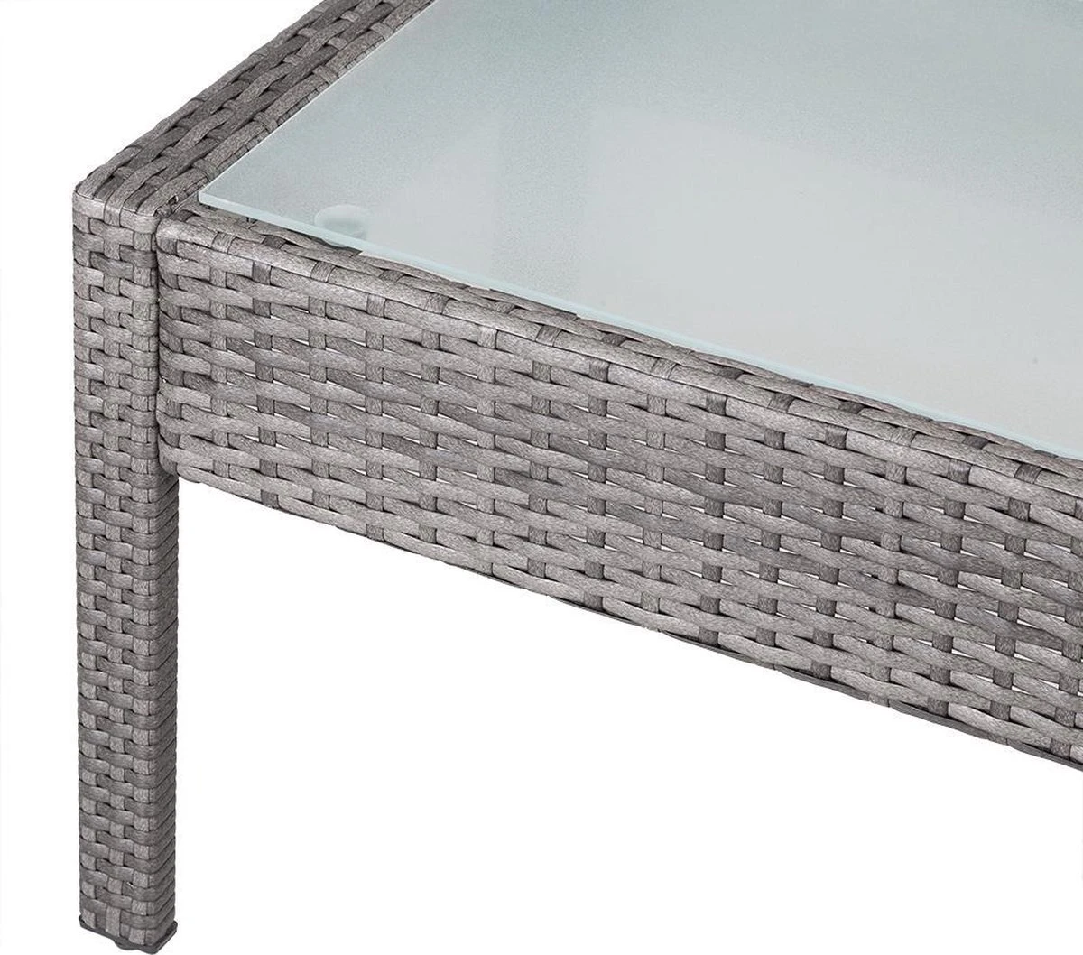 Casaria Polyrattan Loungeset – 2 Stoelen 1 Bank 1 Tafel - Antraciet 8 Casaria Polyrattan Loungeset – 2 Stoelen 1 Bank 1 Tafel - Antraciet - Afbeelding 6