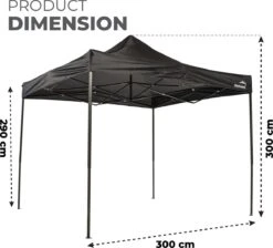 MaxxGarden Easy-up Partytent - 3x3m - Standaard - Waterdicht - Opvouwbaar - Inclusief Draagtas - Zwart -Meubel Verkoop 1200x1086 1