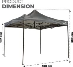 MaxxGarden Easy-up Partytent - 3x3m - Standaard - Waterdicht - Opvouwbaar - Inclusief Draagtas - Antraciet -Meubel Verkoop 1200x1086 2