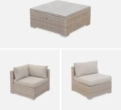Alice's Garden Loungeset Napoli - 5 Plaatsen - Wicker - 6 Elementen - Beige/Beige -Meubel Verkoop 1200x1088 2