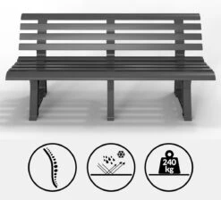 Casaria Tuinbank Orchidea – Kunststof/240kg Belastbaar – Antraciet -Meubel Verkoop 1200x1089 3