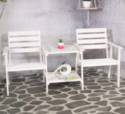 Tuinbank - Romeo Tete A Tete - Wit - 170cm -Meubel Verkoop 1200x1092