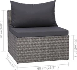 VidaXL 3-delige Loungeset Met Kussens Poly Rattan Grijs 11 VidaXL 3-delige Loungeset Met Kussens Poly Rattan Grijs -Meubel Verkoop 1200x1095 1