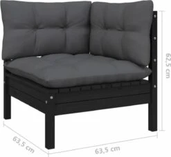 VidaXL 3-delige Loungeset Met Kussens Massief Grenenhout Zwart 25 VidaXL 3-delige Loungeset Met Kussens Massief Grenenhout Zwart -Meubel Verkoop 1200x1103