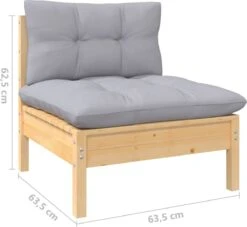 VidaXL 3-delige Loungeset Met Grijze Kussens Massief Grenenhout -Meubel Verkoop 1200x1105 1