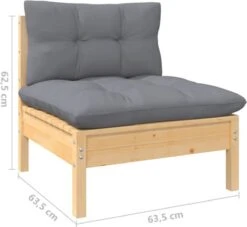 VidaXL 3-delige Loungeset Met Grijze Kussens Massief Grenenhout -Meubel Verkoop 1200x1105 2