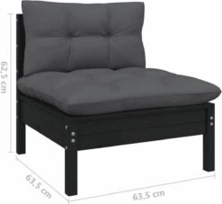 VidaXL 3-delige Loungeset Met Kussens Massief Grenenhout Zwart 26 VidaXL 3-delige Loungeset Met Kussens Massief Grenenhout Zwart -Meubel Verkoop 1200x1105