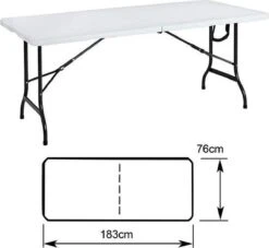 MaxxGarden Klaptafel - Inklapbare Tafel - Opvouwbare Tuintafel - Weerbestendig - Inclusief Handvat - 180x70x74 -Meubel Verkoop 1200x1105 4