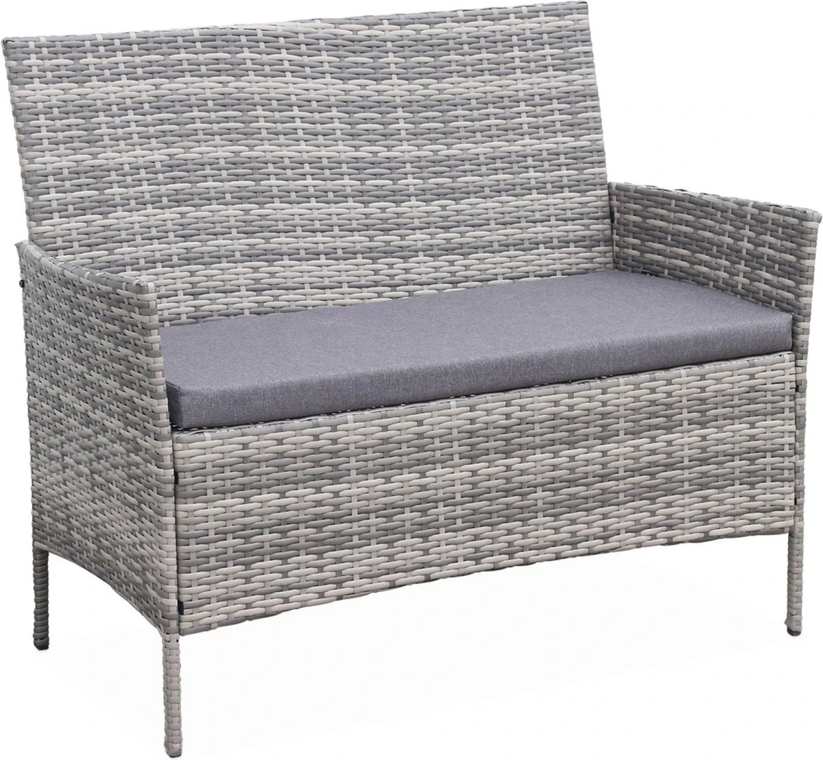 Alice's Garden Loungeset Moltès - 4 Plaatsen - Wicker - Kleine Set - Tinten Grijs/grijs 8 Alice's Garden Loungeset Moltès - 4 Plaatsen - Wicker - Kleine Set - Tinten Grijs/grijs - Afbeelding 6