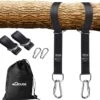 4House Ophang Koord Voor Hangmat, Hangstoel / Schommel - Hangmat Bevestigingsset Inclusief Haken - Karabijnhaak - Hangmat Standaard -Schommelophangset - Hangmat Ophangsysteem -150cm - Tot 1000kg - Boomvriendelijke Hangmat Ophangset - Set Van 2Stuks