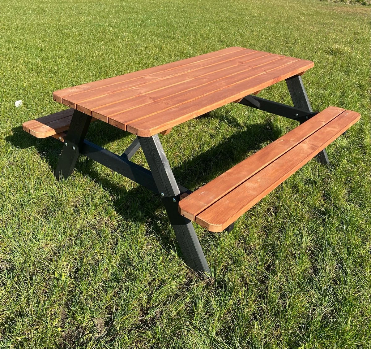 Goedkopepicknicktafels.nl | Zwart Bruine XL Picknicktafel Bruno | Tuintafel 6 Persoons | Bruin Zwart Gespoten Gedroogd Grenen Hout! 5 Goedkopepicknicktafels.nl | Zwart Bruine XL Picknicktafel Bruno | Tuintafel 6 Persoons | Bruin Zwart Gespoten Gedroogd Grenen Hout! - Afbeelding 3